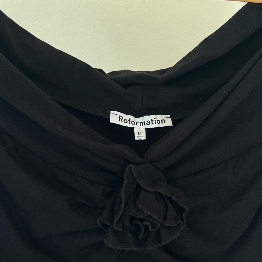 Reformation Fiorello Knit Midi Dress in Black - Picture 3 of 6